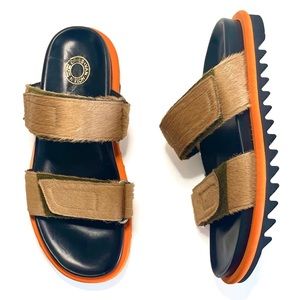 Dries Van Noten Men’s Calf-hair Platform Sandals